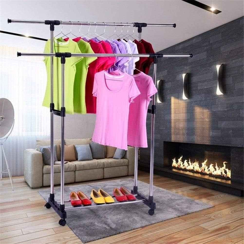 Double Rail Adjustable Garment Rack