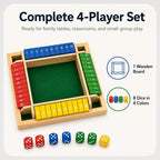 Shut the Box — 4 Player Wooden Dice Game