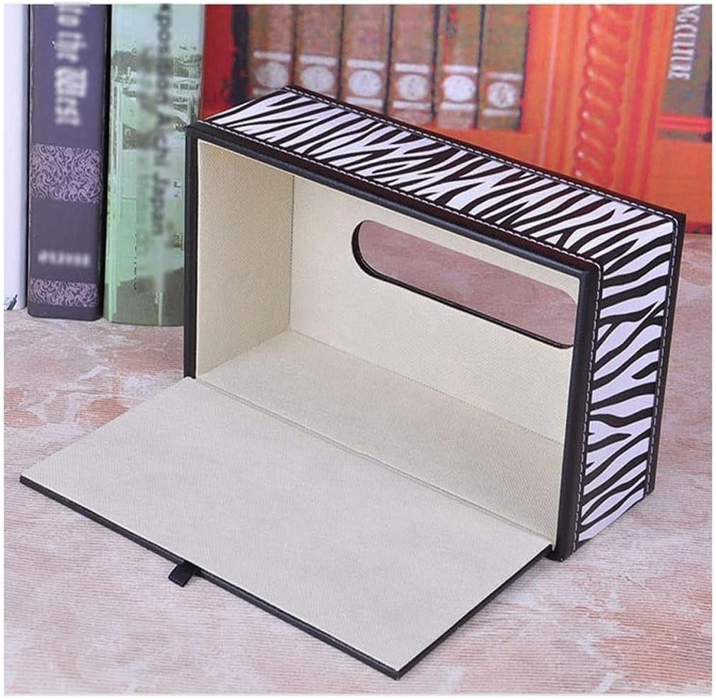 Zebra Pattern Leather Tissue Box Holder