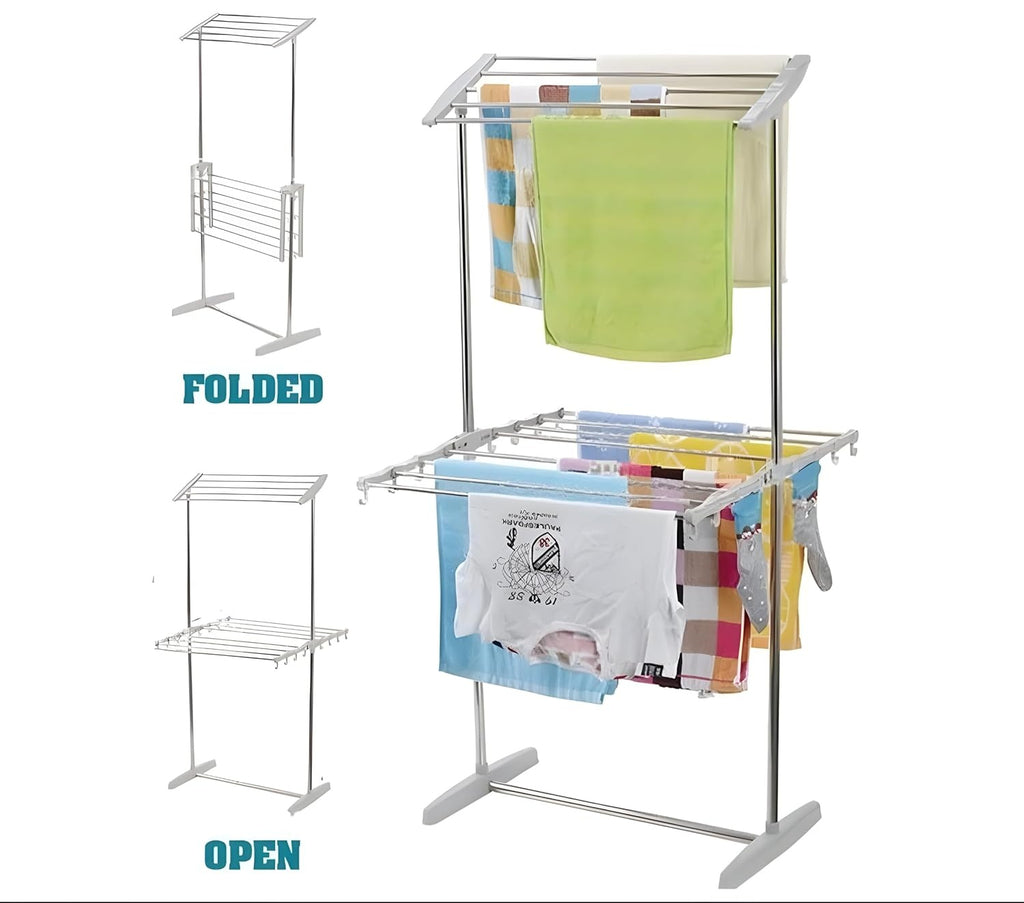 2-Layer Mobile Towel Rack