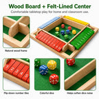 Shut the Box — 4 Player Wooden Dice Game