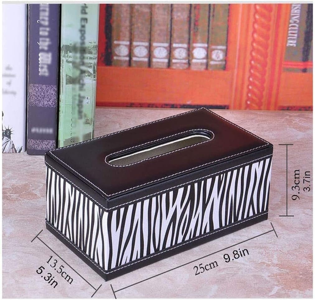 Zebra Pattern Leather Tissue Box Holder