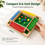 Shut the Box — 4 Player Wooden Dice Game