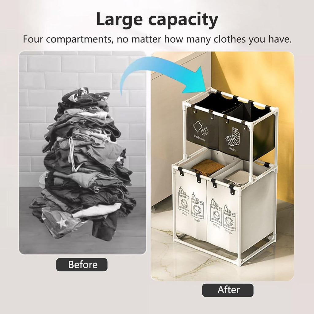 Laundry Sorter with Removable Bags