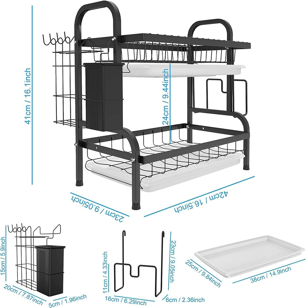 2-Tier Stainless Steel Dish Drying Rack