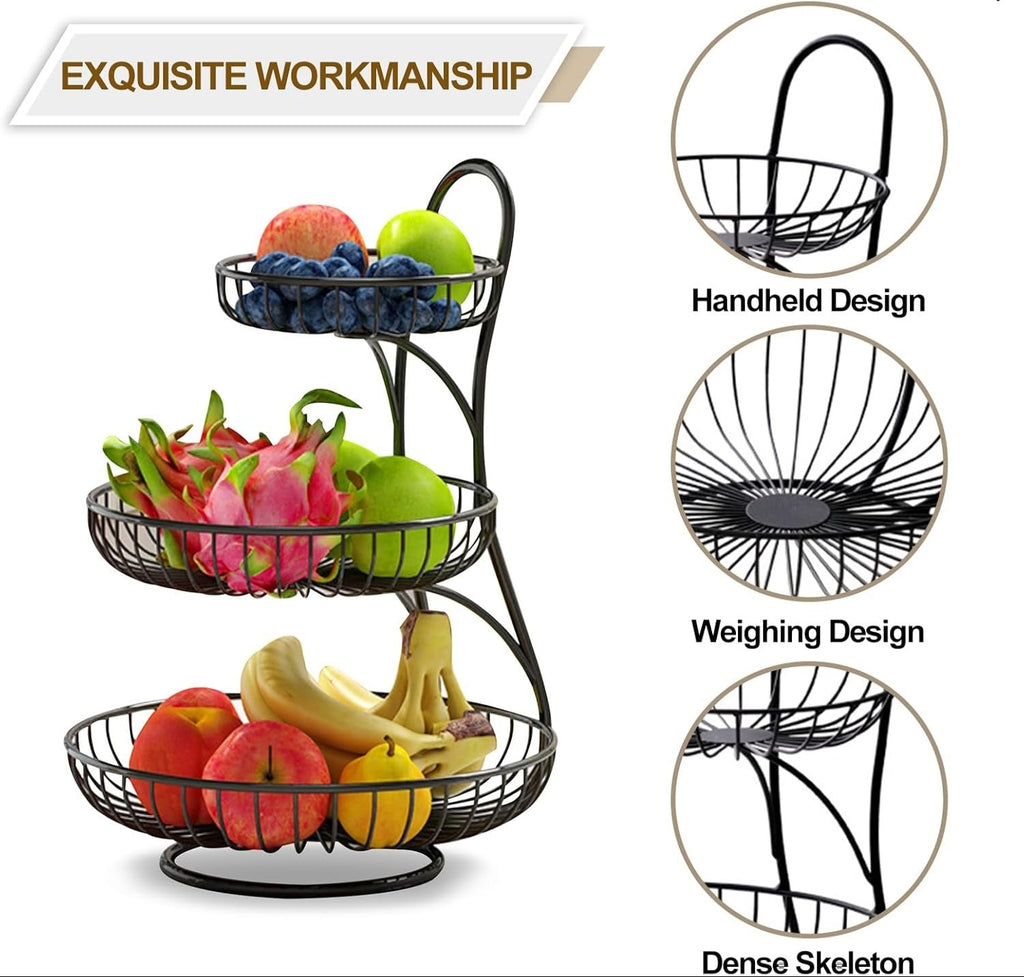 3-Tier Metal Fruit Tray