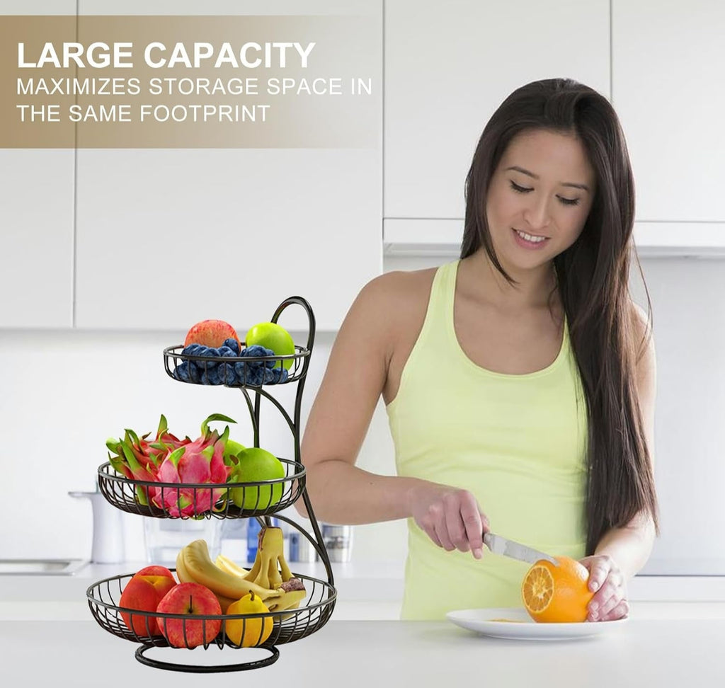 3-Tier Metal Fruit Tray