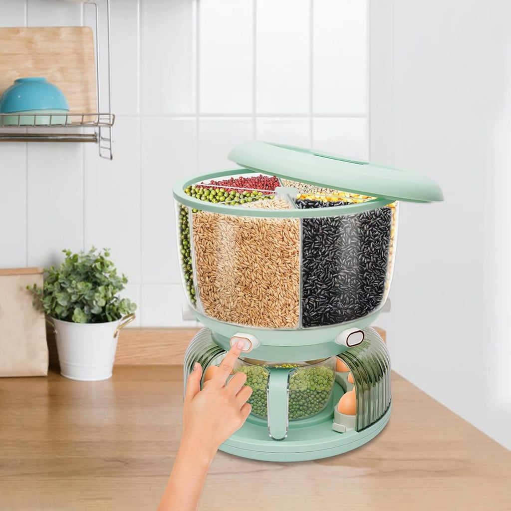 360° Rotating Rice Dispenser with Egg Tray