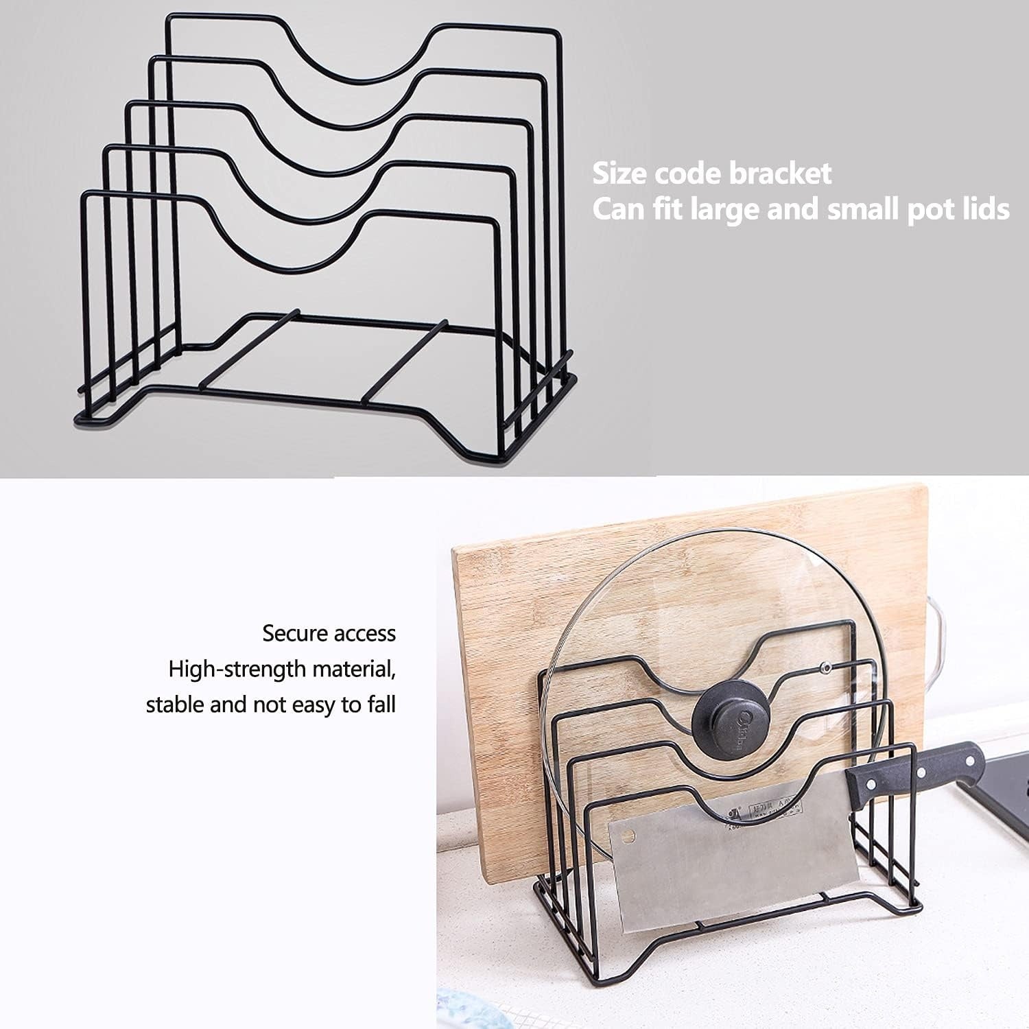 Pot Lid and Cutting Board Organizer