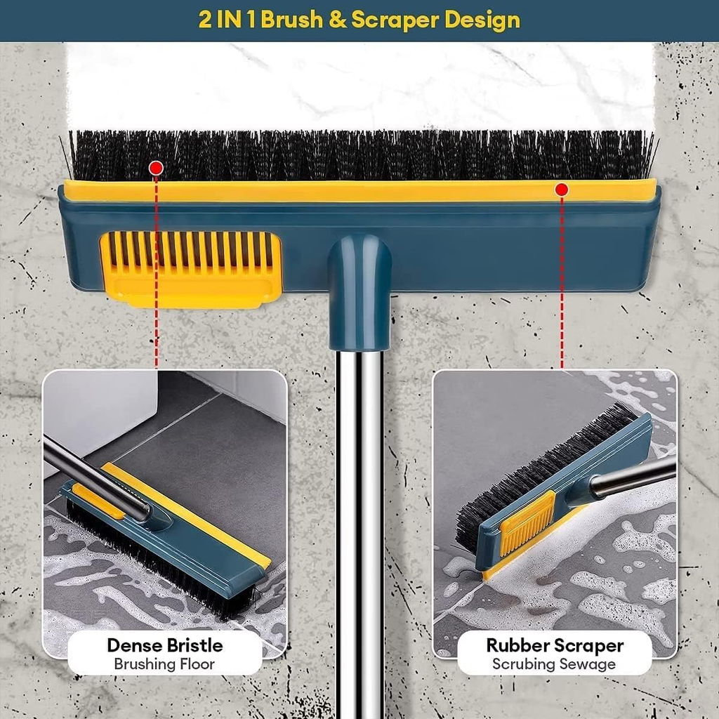 2-in-1 Rotating Floor Scrubber with Squeegee