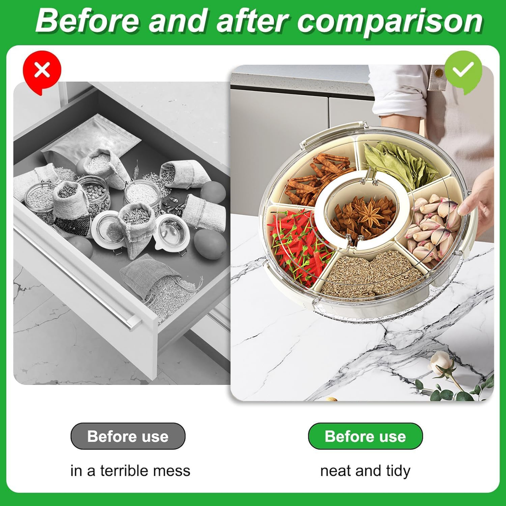 6-Grid Rotating Snack Box