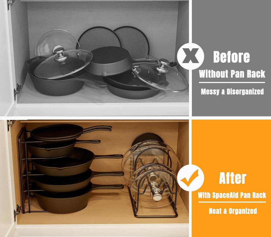 5-Tier Heavy-Duty Pan and Pot Organizer Rack