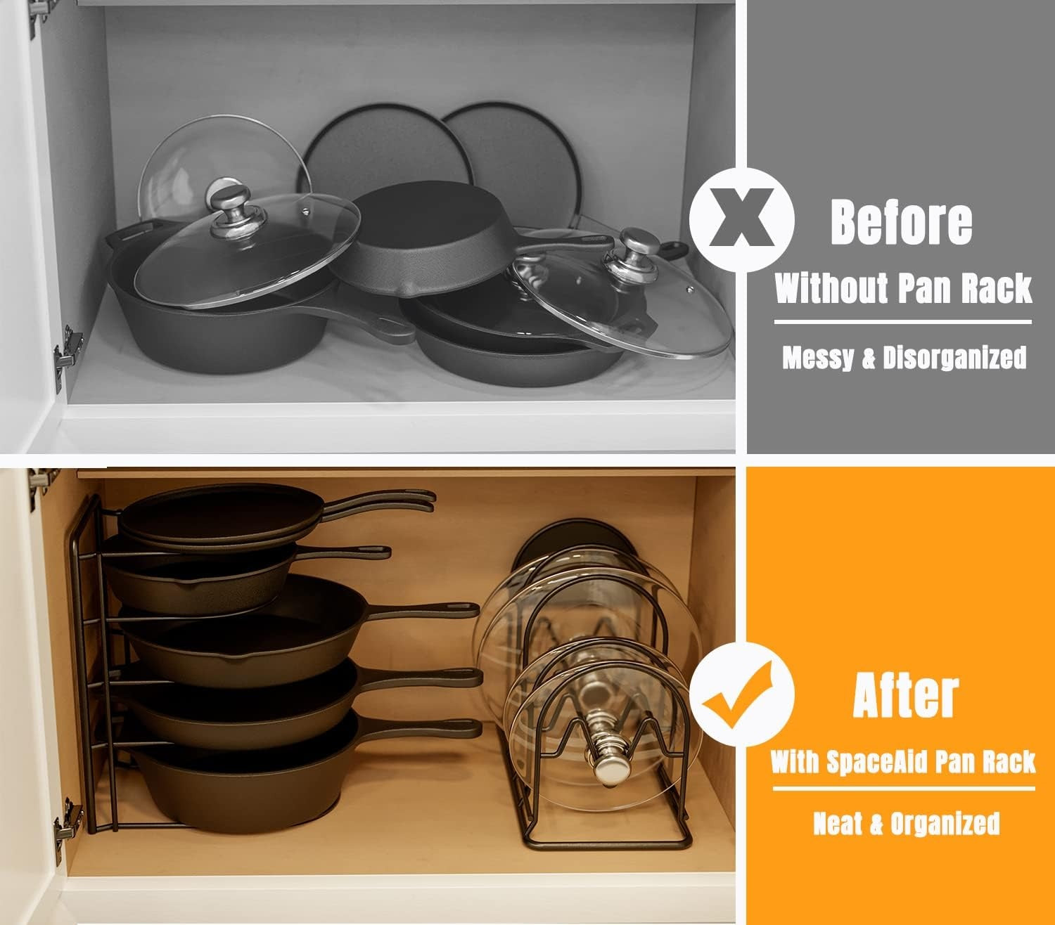 5-Tier Heavy-Duty Pan and Pot Organizer Rack