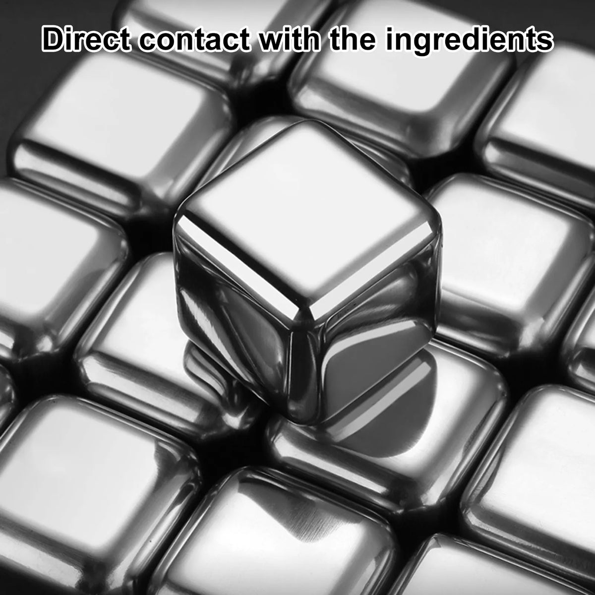 Stainless Steel Ice Cubes — Set of 8