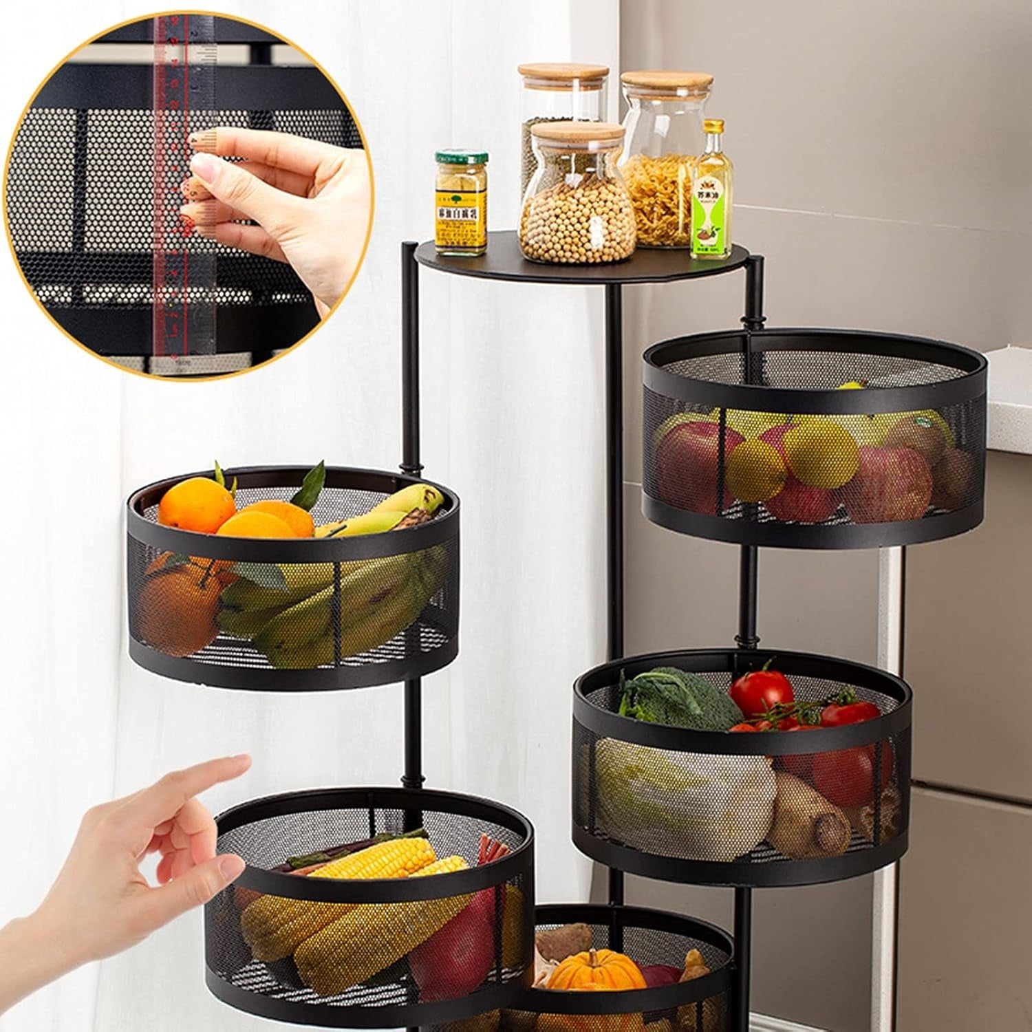 360° Rotating Kitchen Storage Trolley