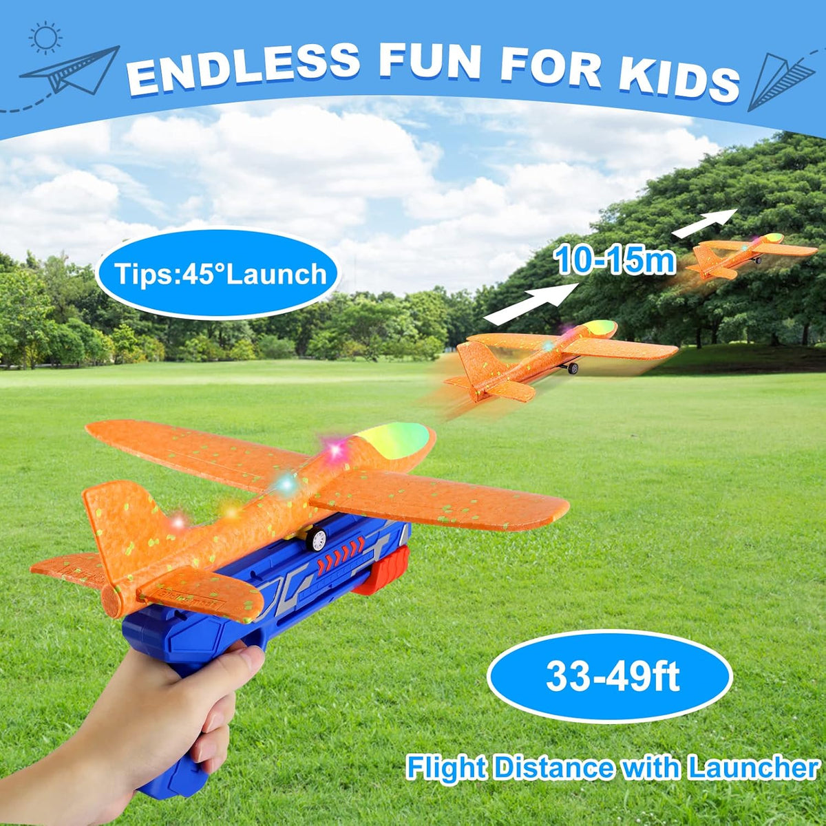 Rocket Shooting — Foam Plane Launcher shown in detail – interactive & musical toys for kids