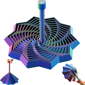 Colorful geometric umbrella with a unique design on a white background