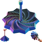 Colorful geometric umbrella with a unique design on a white background