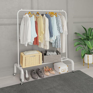Metal Clothing Rack with Wheels