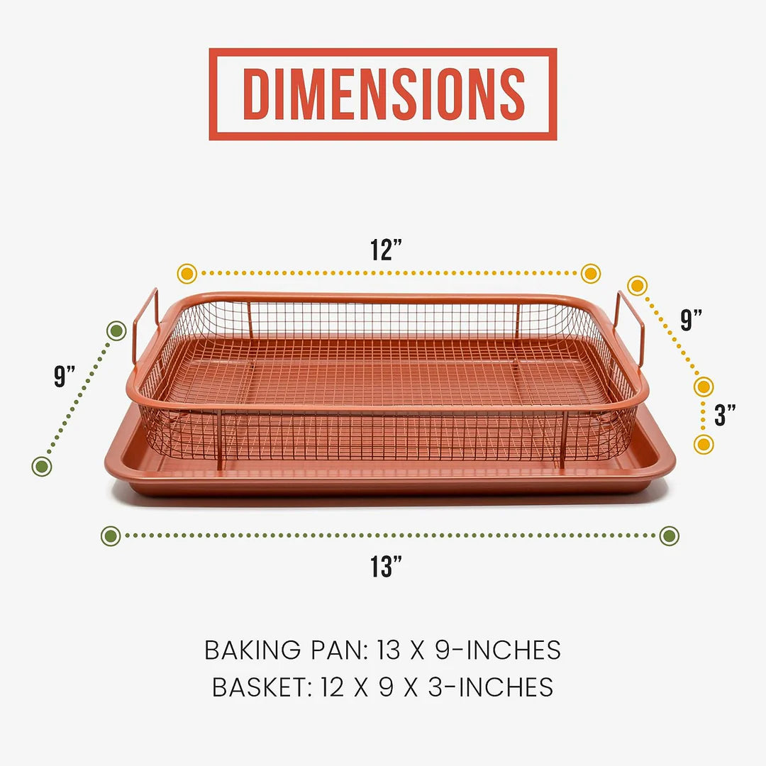 Rectangular Copper Crisper Tray, 2-Piece Set