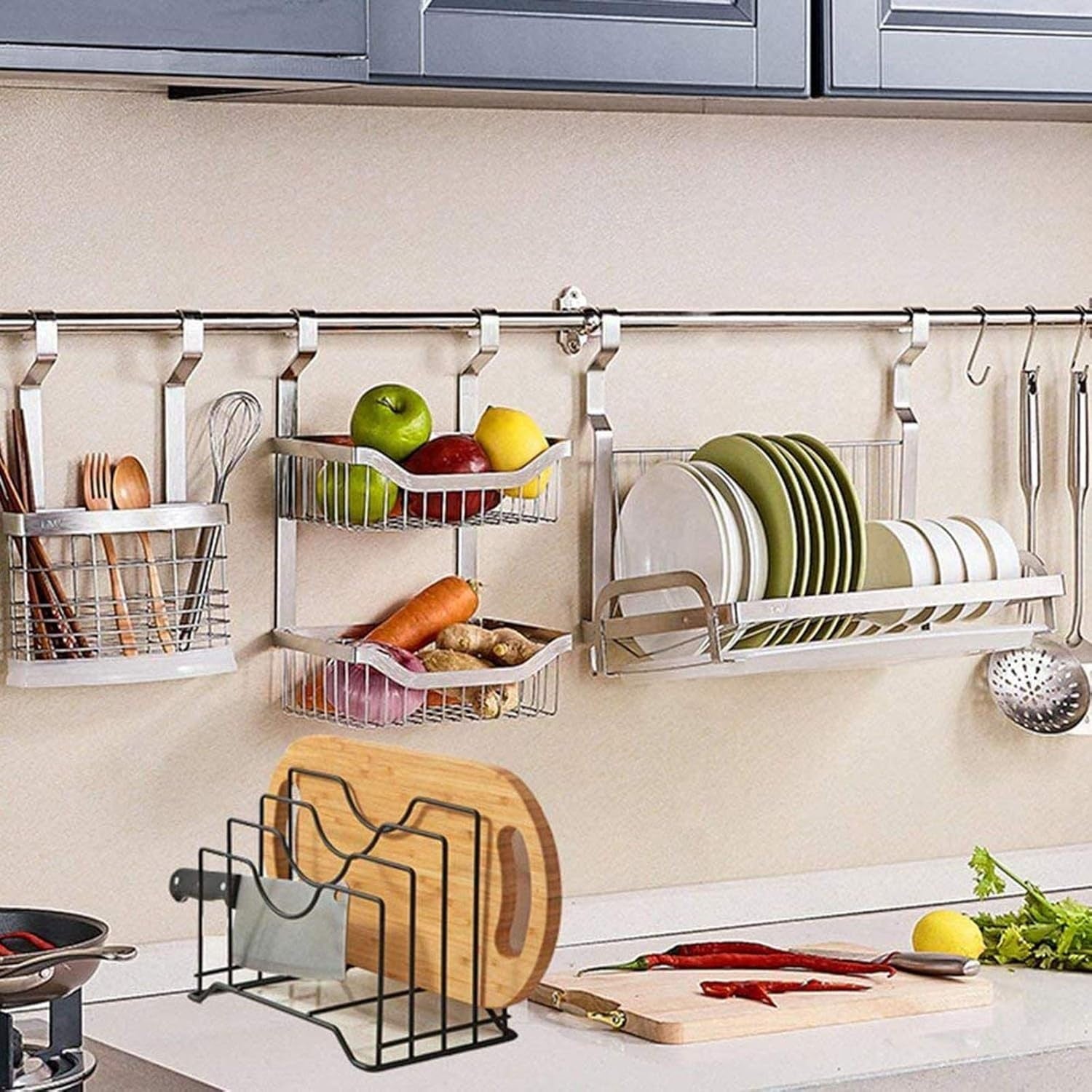 Pot Lid and Cutting Board Organizer