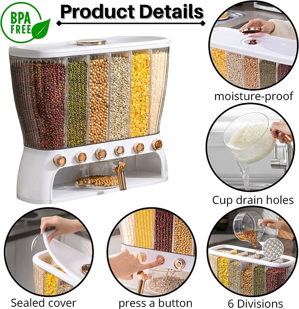 6-Grid Dry Food Dispenser