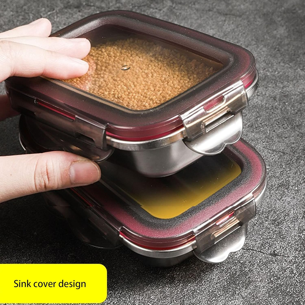 4-Piece Stainless Steel Bento Box Set