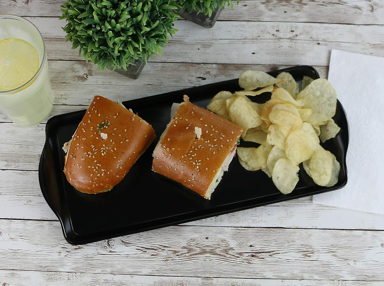 Elegant Black Ceramic Serving Platter – 36 CM