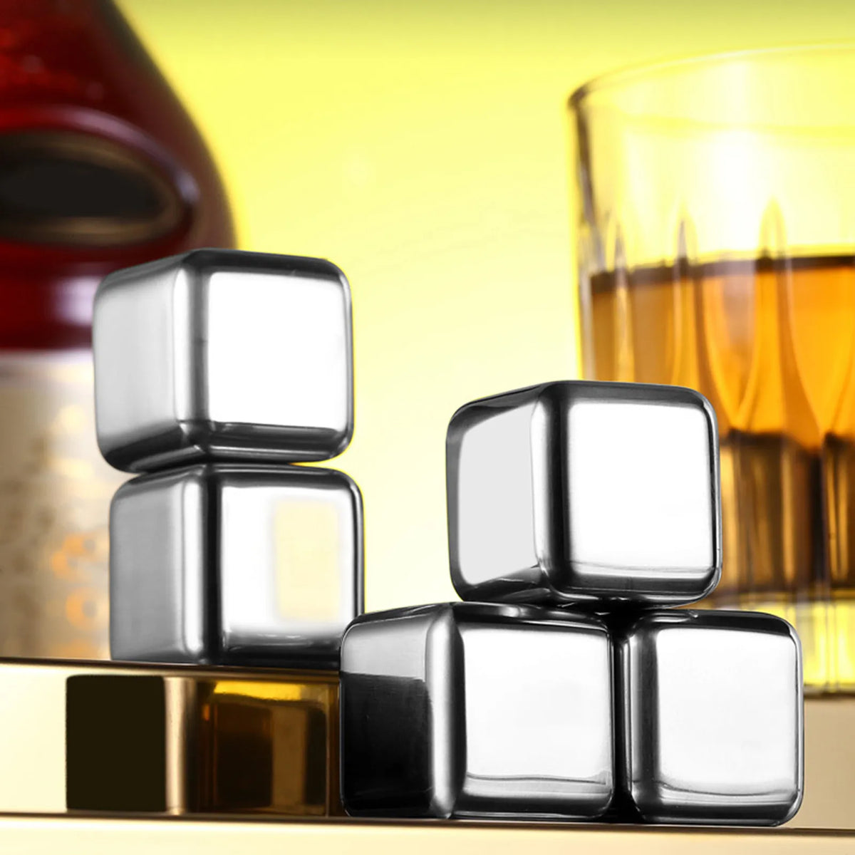 Stainless Steel Ice Cubes — Set of 8