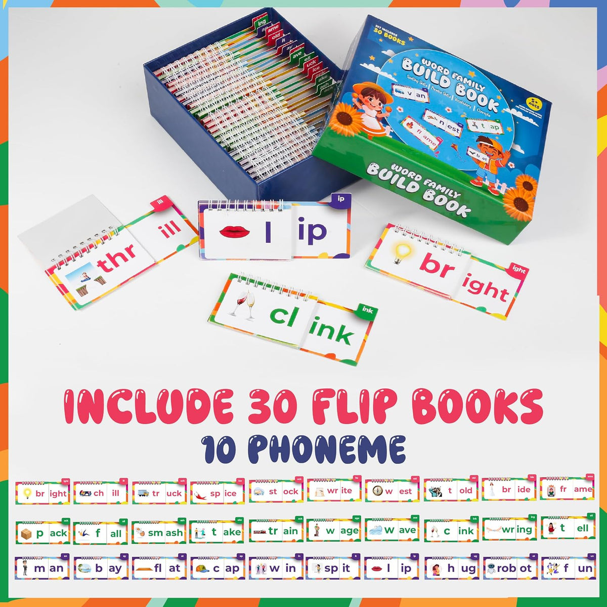 Read & Rhyme Phonics Flip Books — 30 Pack