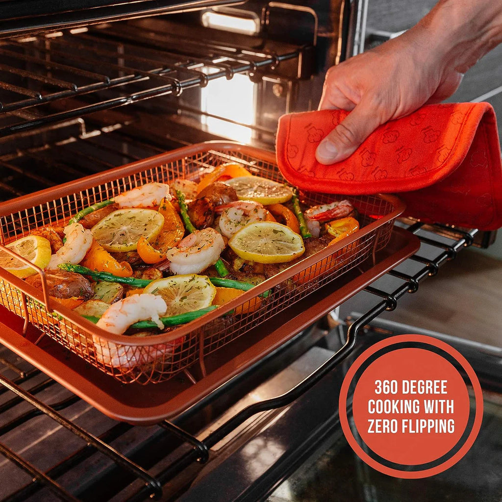 Rectangular Copper Crisper Tray, 2-Piece Set