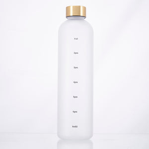 Gradient Frosted Water Bottle with Time Marker