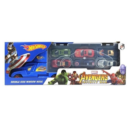 Avengers Infinity War Hot Wheels Transporter Truck with 6 Diecast Cars