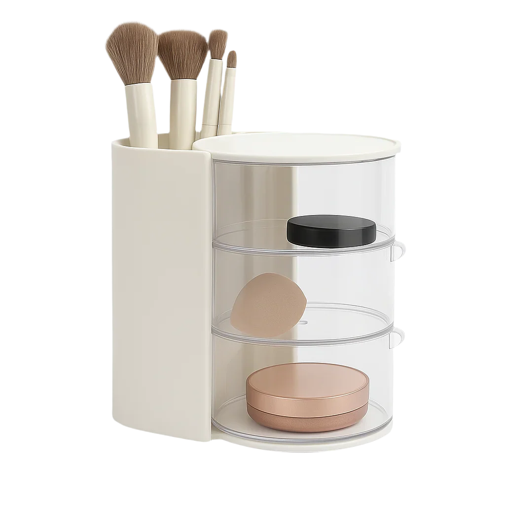 3-Layer Rotating Makeup Organizer