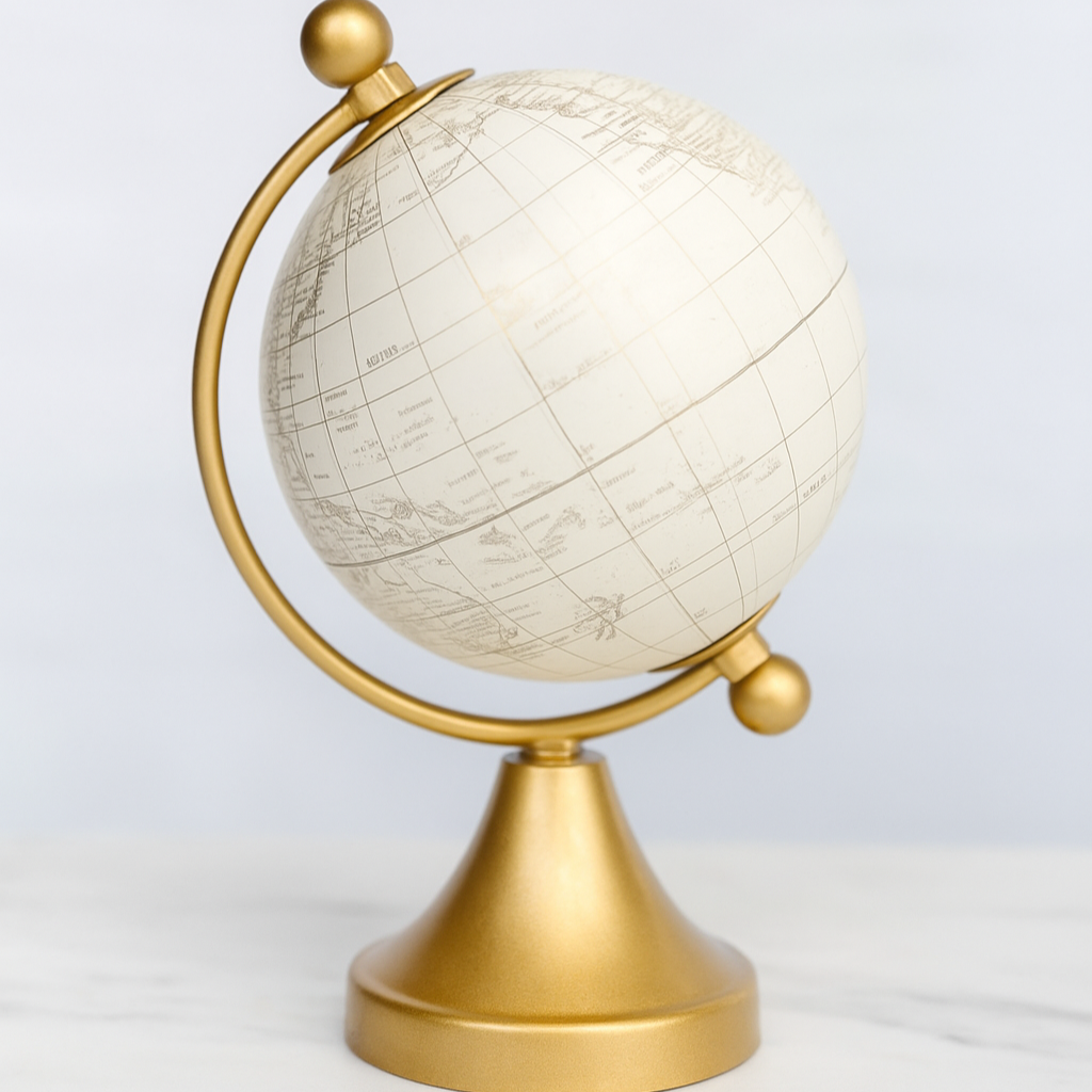 White & Gold Globe, 6"