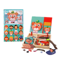 Children's educational toy set with facial features puzzle and accessories, branded as Brain Toys.