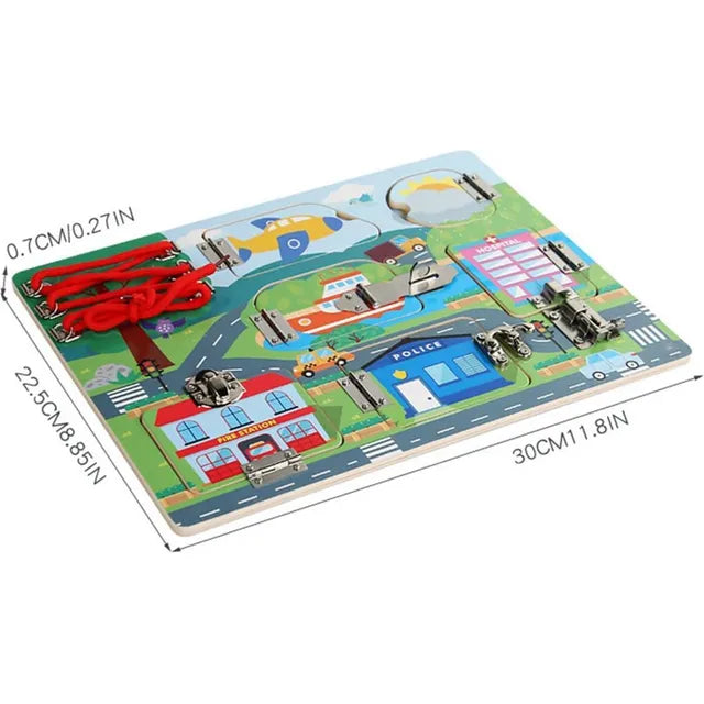 Wooden Busy Board — Latches & Locks – product view 5 of 6