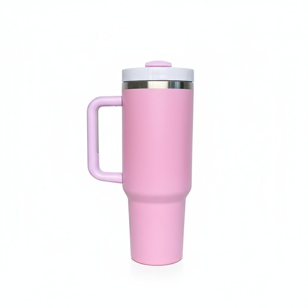 Stainless Steel Vacuum Flask with Straw - 40 oz