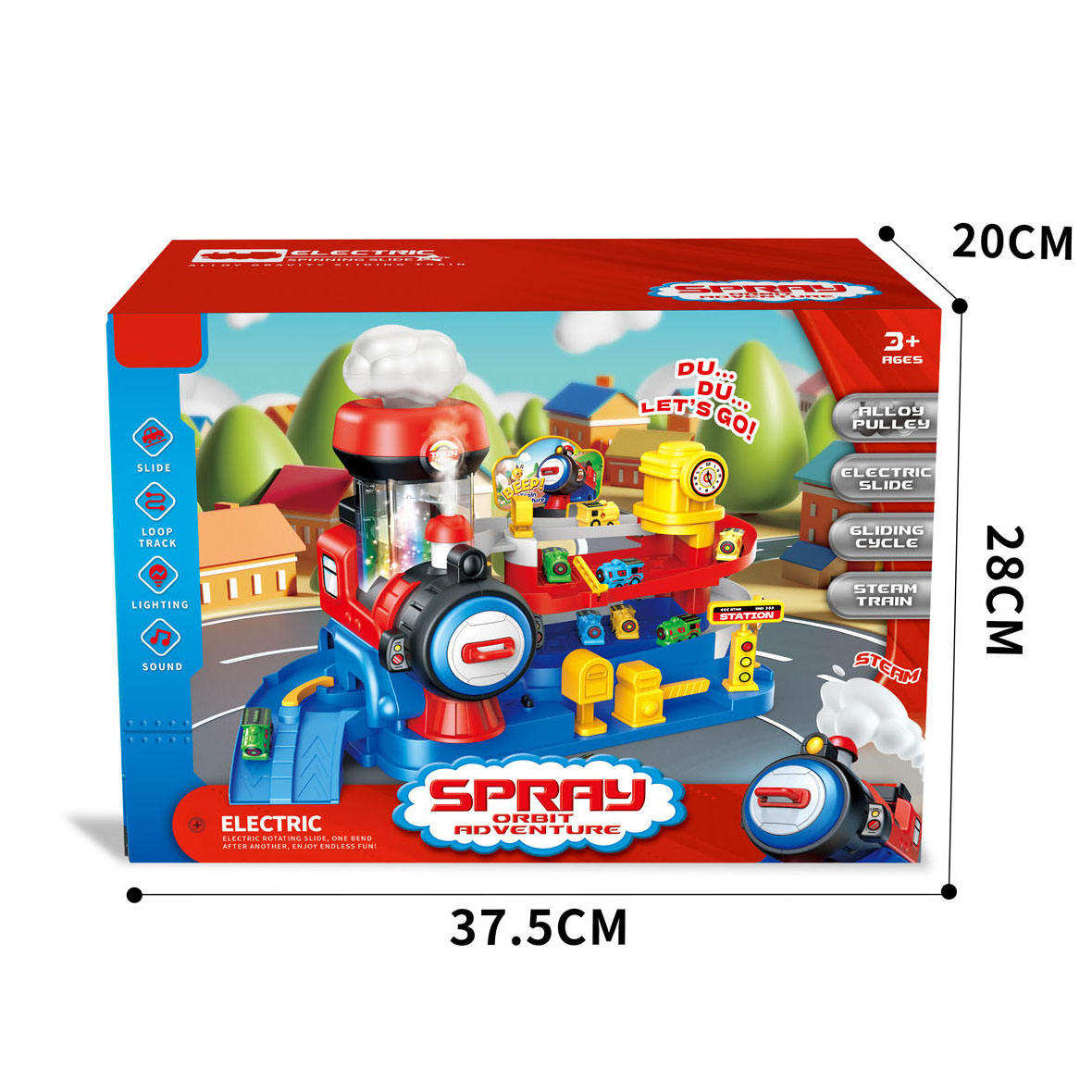 Spray Steam Train Station Playset