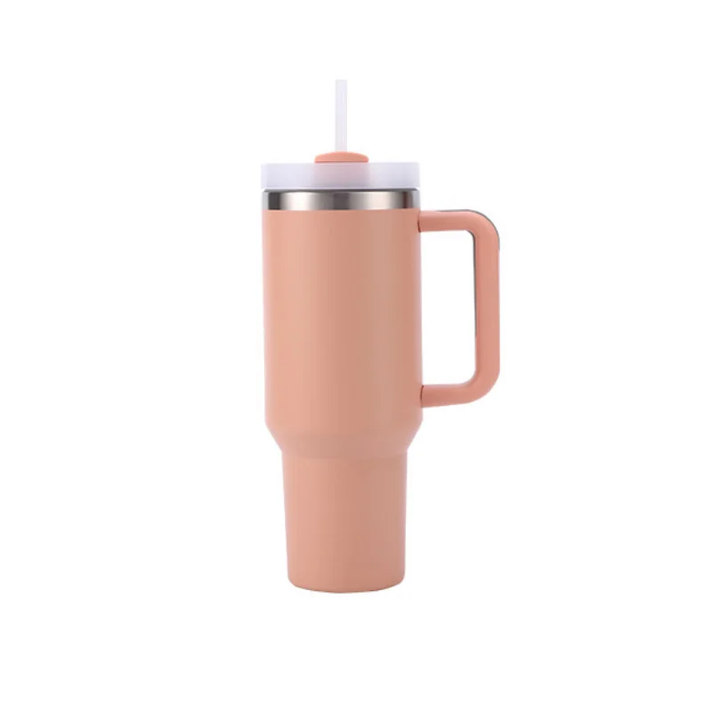Stainless Steel Vacuum Flask with Straw - 40 oz