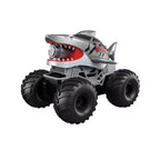 Shark RC monster truck spraying water from its jaws, with off-road tyres and a waterproof 2.4GHz remote