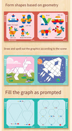 Wooden Magnetic Pattern Blocks Set – 168 PCS