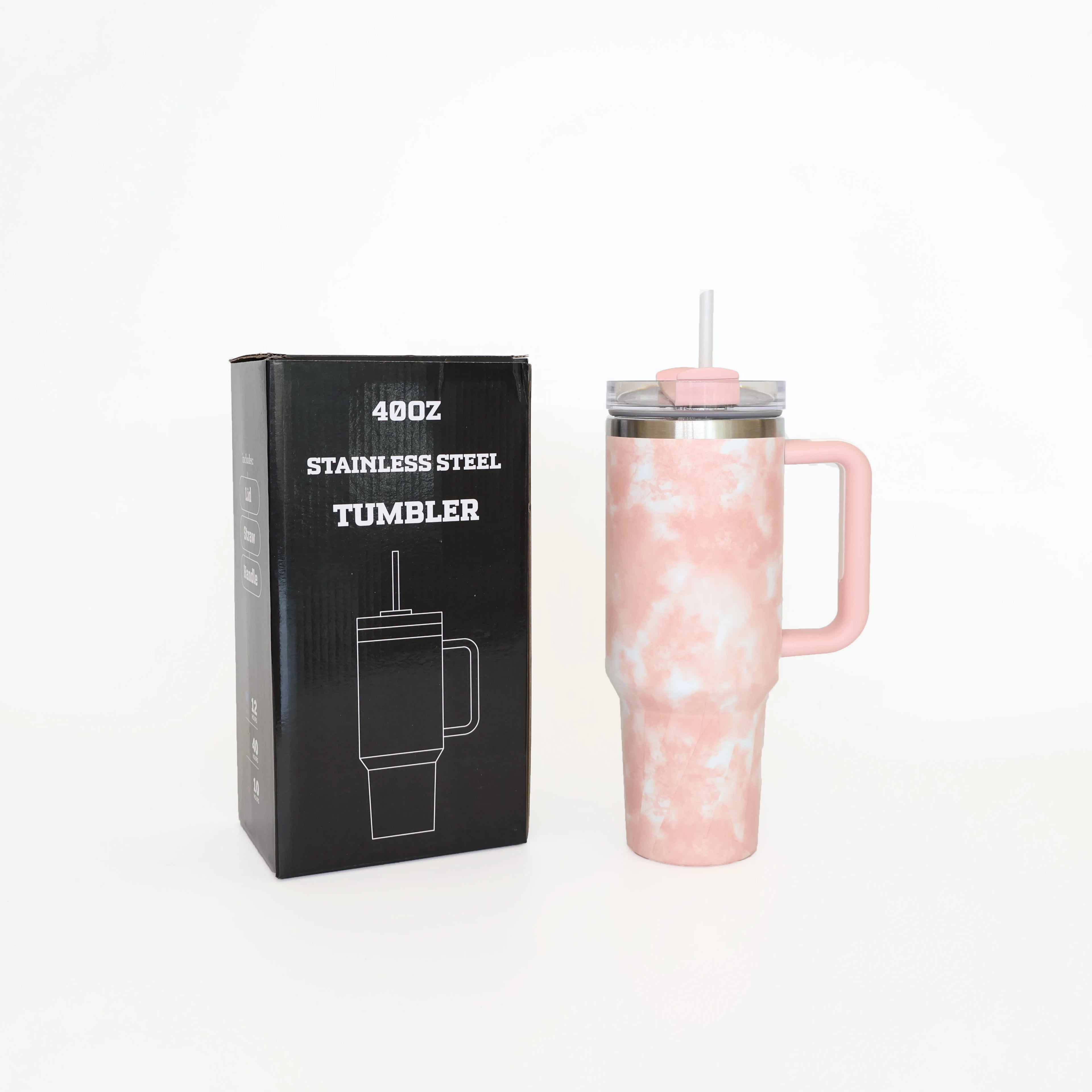 Stainless Steel Vacuum Flask with Straw - 40 oz