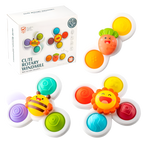 Colorful rotary windmill toy with packaging on a white background