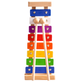 Wooden xylophone for kids with eight colour-coded tuned bars and two wooden beaters
