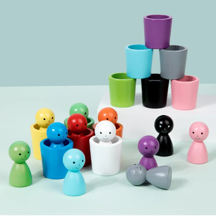 Montessori Wooden Colour Sorting Cup