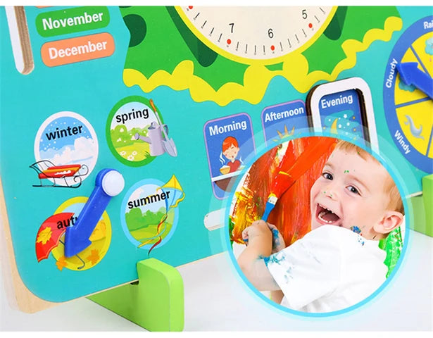 Wooden Calendar & Clock Board — Frog – product view 11 of 13