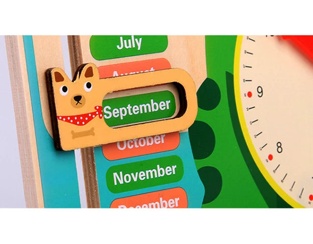 Wooden Calendar & Clock Board — Frog – product view 7 of 13