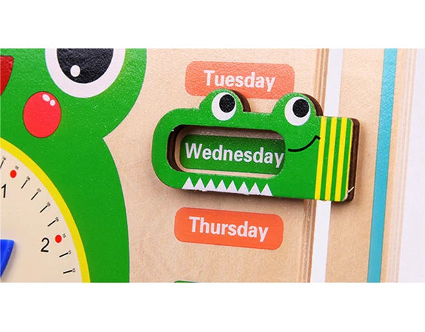 Wooden Calendar & Clock Board — Frog – product view 8 of 13