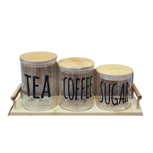 Glass Jar Set with Tray